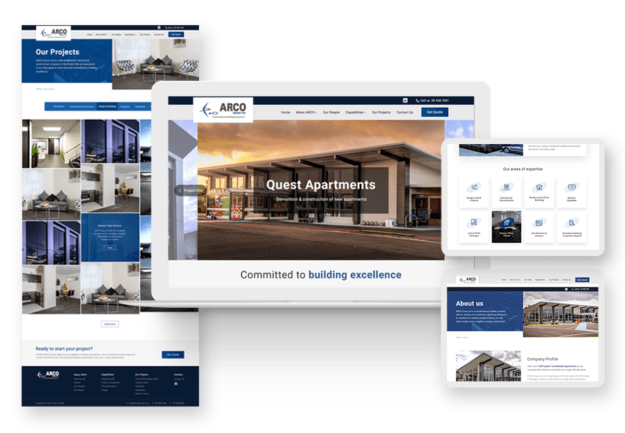Binchiopesso created the website for construction company ARCO to present their services